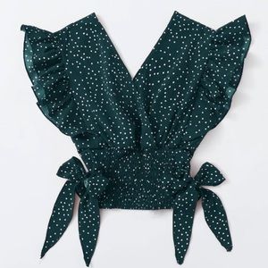 Ruffle polka dot top